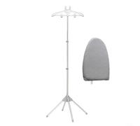 Feeshoppher Support de défroisseur vapeur portable avec cintre télescopique réglable et pinces rotatives pour vêtements, pantalons, jeans et jupes, gain de place, pliable en alliage d'aluminium et
