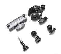 Feeshoppher Support de guidon de moto en alliage d'aluminium double tête sphérique réglable angle de vue pour tiges de 20 à 50 mm pour Hero 10 11 12 13 pour Insta360 pour DJI Action Camera Se(A)