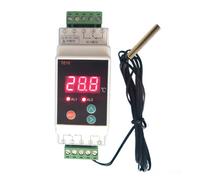 Feeshoppher Thermostats sur rail DIN AC 90 ~ 260 V avec capteurs, contrôleurs de température, commutateurs, contrôleurs d'alarme de température de sortie à 2 voies, thermostats à double fonctionnalité