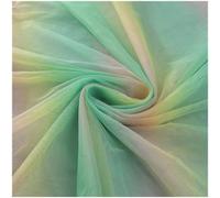 Feeshoppher Tissu en maille hexagonale arc-en-ciel dégradé en polyester - 150 cm de large - Léger et tricoté pour loisirs créatifs, tutu, emballages, toiles de fond de fête, décorations de