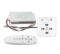 Feeshoppher Transformateur de gradation de puissance 2,4 G Smart LED Driver Télécommande 24-80 W Double sortie AC170-245 V Entrée pour ruban LED Éclairage de bande LED Boîtier ABS Blanc Luminosité