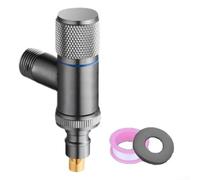 Feeshoppher Vanne d'angle murale G1/2 à ouverture rapide en alliage d'acier inoxydable avec poignée rotative en métal pour machine à laver, jardin, cuisine, évier, salle de bain, toilettes, eau (gris)