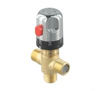 Feeshoppher Vanne mélangeur thermostatique corps en laiton pour cuisine, salle de bain et buanderie, contrôle de l'eau chaude et froide avec fonction de température constante, valve de tuyau de 115 x