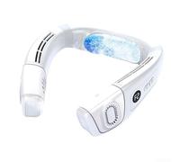 Feeshoppher Ventilateur tour de cou F-ree à 360° - Ventilateur portable rechargeable à 360° avec système d'air froid à turbine pour activités intérieures et extérieures (blanc)