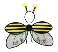 FEESHOW 1 Ensemble Bandeaux D'ailes D'insectes Accessoires Tenue Halloween Cosplay Coccinelle Abeille Cosplay Tenue Accessoires Mignons Fête Thème Insecte Jaune One Size