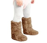 FEESHOW Chaussettes Chaudes Fille Chaussettes Molleton Couleur Corail Couvre - Pieds Ouverts Élastiques Chaussette Petites Moyennes Jambes Accessoires De Tenue Marron 0-12 mois