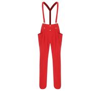 FEESHOW Costome Père Noël Salopette Avec Deux Poches Homme Pantalon Avec Bretelles Réglables Et Fermeture à Glissière Au Dos Costome De Jeu De Rôle Du Père Noël Rouge XL