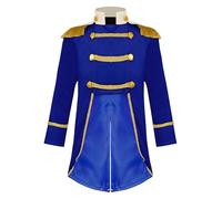 FEESHOW Costume De Prince Pour Bébé Garçon Manches Longues Avec Franges Dorées Et Velours Tressé Queue-de-pie Blazer Manteau Costume De Style Cour Royale Bleu royal 18-24 mois