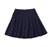 FEESHOW Enfant Fille Plissée Jupe Courte Uniforme Scolaire Mini Jupe Short de Tennis Golf Ballet Sport Jupe avec Short Sécurité Sportwear Bleu 10-11 Ans