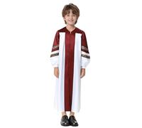 FEESHOW Enfants garçons filles choeur robe Déguisement Halloween Cosplay thème Party costumes tenue arabes manches longues Robe clergé 5-16 Ans Bourgogne 5-6 ans
