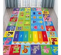 Feesiluu Tapis de jeu pour bébé, tapis de jeu super doux, tapis à ramper pour bébé, tapis de jeu épais pour bébé avec alphabet coloré et animaux, 200x150 cm (A-L)