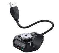 FEETER Carte son USB avec ports 3,5 mm/Type-C/USB pour ordinateur de bureau | Hub de carte son USB Plug and Play offrant une sortie stéréo de 3,5 mm via USB et Type-C, idéal pour PC