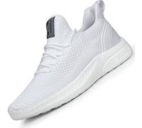 Feethit Chaussures de Marche antidérapantes pour Homme - Légères et Respirantes - en Maille - Tendance, Blanc, 44 EU