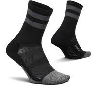 Feetures Elite Light Cushion Mini Crew Sock - Chaussettes de Sport à Compression ciblée - Grande, DarkGris (1 Paire)
