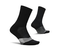 Feetures Elite Light Cushion Mini Crew Sock - Chaussettes de Sport à Compression ciblée - Grande, Nouveau Noir (1 Paire)