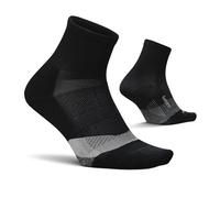Feetures Elite Light Cushion Quarter Solid - Chaussettes de Sport à Compression ciblée - Nouveau Noir, X-Grande (1 Paire)