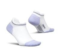 Feetures Elite Max Cushion No Show Tab Ankle Socks - Chaussettes de Sport à Compression ciblée - Lilatech Blanc, Grande (1 Paire)