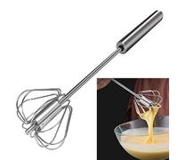 Feeziloe - Batteur à œufs presse à main - fouet à œufs en acier inoxydable - mousseur à lait - mélangeur rotatif pour fouetter, battre et remuer