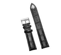 FEFHFKZCZZ Bracelet de montre en cuir 12/14/16/18/20/22/24 mm(Black White 1,14mm)