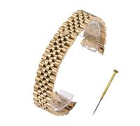FEFHFKZCZZ Bracelet De Montre For Rolex For Jubilee À Extrémité Incurvée En Métal 13, 17, 20, 21 Mm(Gold,21mm)