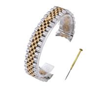 FEFHFKZCZZ Bracelet De Montre For Rolex For Jubilee À Extrémité Incurvée En Métal 13, 17, 20, 21 Mm(Silver Gold,20mm)