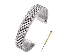 FEFHFKZCZZ Bracelet De Montre For Rolex For Jubilee À Extrémité Incurvée En Métal 13, 17, 20, 21 Mm(Silver,21mm)