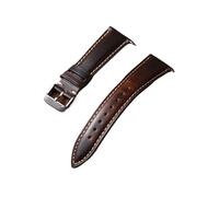 FEFHFKZCZZ Bracelet de montre vintage en cuir ciré à l'huile 18 mm, 19, 20, 21, 22(Dark Brown,22mm)