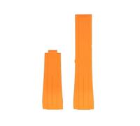 FEFHFKZCZZ Bracelet En Caoutchouc Incurvé For Rolex Water, Compatible Avec For Ghost, Compatible For Oyster, Compatible For Yacht-Master 20 Mm(Orange-no buckle)