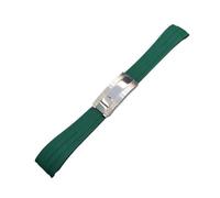 FEFHFKZCZZ Bracelet En Caoutchouc Incurvé For Rolex Water, Compatible Avec For Ghost, Compatible For Oyster, Compatible For Yacht-Master 20 Mm(Green-silver buckle)