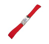 FEFHFKZCZZ Bracelet En Caoutchouc Incurvé For Rolex Water, Compatible Avec For Ghost, Compatible For Oyster, Compatible For Yacht-Master 20 Mm(Red-silver buckle)