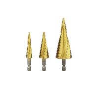 FEFHFKZCZZ Foret étagé conique en titane HSS for métal et bois, ensemble de forets étagés haute vitesse, puissance 4-32 mm(Step Drill Spiral 3)