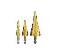 FEFHFKZCZZ Foret étagé conique en titane HSS for métal et bois, ensemble de forets étagés haute vitesse, puissance 4-32 mm(Step Drill Spiral 3b)