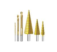 FEFHFKZCZZ Foret étagé conique en titane HSS for métal et bois, ensemble de forets étagés haute vitesse, puissance 4-32 mm(Step Saw Drill Set)