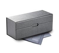 FEFI Étui rigide double à lunettes « Duo » pour deux lunettes, argenté, M