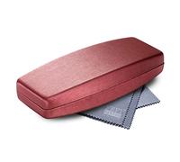 FEFI - Grand étui à lunettes aspect satiné - Hardcase - y compris chiffon de nettoyage de lunettes de haute qualité