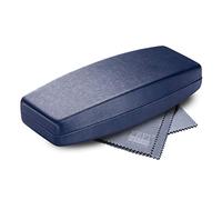 FEFI - Grand étui à lunettes aspect satiné - Hardcase - y compris chiffon de nettoyage de lunettes de haute qualité