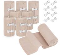 Fefod 8 PCS Bande Elastique Medical, Bande De Contention Avec Clip En Métal | Bandage Elastique Lavables et Réutilisables, Bande Extensible de Compressionpour Genoux, Chevilles et Poignets