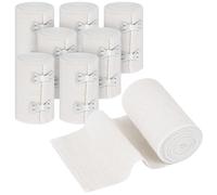 Fefod Bande de gaze, 8PCS 7.5cm*4.5m Bande Elastique Medical Avec Clip En Métal, Réutilisable Bande de compression en crêpe, Pansement Compressif pour bras, poignet, poitrine, jambes, genoux, pieds