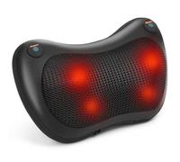 Fefod Coussin Massage Shiatsu, Rotation Bidirectionnelle Appareil de Massage avec 4 Nœuds et 3 Vitesses Réglable, Masseur Dos chauffrant, Massage pour Cou, Pieds, Cervical, Corps, Idéal Cadeau de Noël