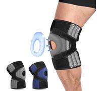 Fefod Genouillère de Sport, Réglable Genouillère Rotulienne et Ligamentaire avec 6 Stabilisateurs Latéraux et Coussinets en Gel Ouvert, Rotule-Genouillère Sport pour les Douleurs au Genou Unisex