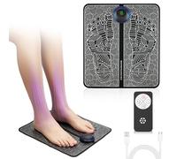 Fefod Massage Pieds, Masseur de pieds EMS Portable avec 8 Modes et 19 Intensités, EMS Foot Massage Pad, Tapis Masseur des Pieds Électrique Pliable, pour Circulation Sanguine et Relaxation Musculaire