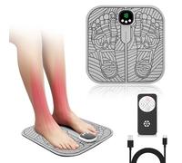 Fefod Masseur de pieds, Portable EMS Massage Pieds avec 8 Modes et 19 Intensités, EMS Foot Massage Pad, Tapis Masseur des Pieds Électrique Pliable, pour Circulation Sanguine et Relaxation Musculaire