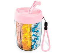 Fefod pilulier semainier 7 jours, Pilulier hebdomadaire extra large avec 6 grands compartiments, Pillulier Matin et Soir Portable, Pilulier de Voyage pour Vitamines, Huile de Poisson, Médicaments etc