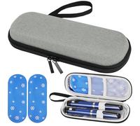 Fefod Sac pour Diabétique, Étui Refroidisseur Diabète avec 2pcs Sac De Glace en Gel Affichage de la Température, Portable Sac Isotherme à Insuline Médicament Voyage, pour Garder Médicaments Au Froid