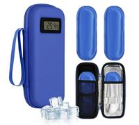 Fefod Sac pour Diabétique, Étui Refroidisseur Diabète avec 2pcs Sac De Glace en Gel, Affichage de la Température, Portable Sac Isotherme à Insuline Médicament Voyage, pour Garder Médicaments Au Froid