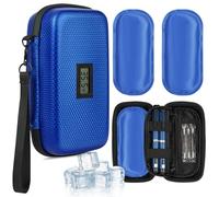 Fefod Sac pour Diabétique, Étui Refroidisseur Diabète avec 2pcs Sac De Glace en Gel, Portable Sac Isotherme à Insuline Médicament Voyage Affichage de la Température, pour Garder Médicaments Au Froid