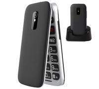FEGA Téléphone Portable Senior Débloqué à Clapet, 4G LTE Telephone Portable pour Personnes âgées avec Grandes Touches Bouton SOS Haut-Parleur de Boîte Batterie 1300mAh F1