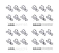 Fegtrty 24 Pack Crochets de Plafond en Acier Inoxydable M5 Ovale Crochets Ouverts Pad Plaque Oeil Ancrage Vis Fixation Murale Crochet pour Panier de Plantes