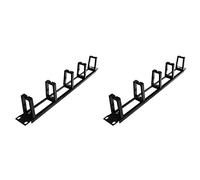 Fegtrty 2pc 19 Pouces 1U Rack Armoires Réseau Organisateur De Base En Métal Creux Cinq Anneau Détachable Fil Manager Cadre