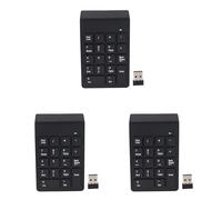 Fegtrty 3X Clavier Numerique, Clavier USB sans Fil 18 Touches Clavier avec 2.4G Mini USB Recepteur Numerique pour Ordinateur Portable Ordinateur de Bureau Notebook - Noir